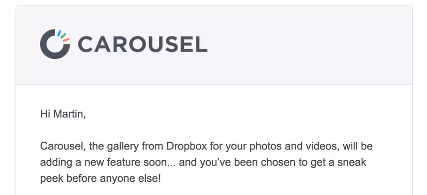 Carousel email