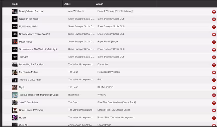 Radical.FM - Song-List-added-to-a-station