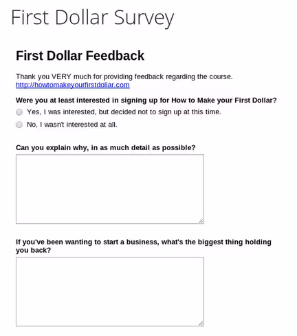 first dollar survey