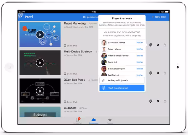 Present remotely with Prezi