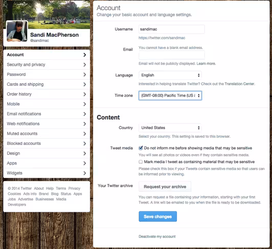 twitter submenus
