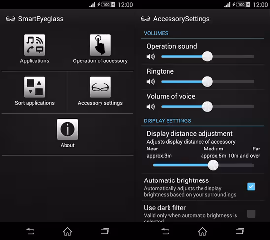 SmartEyeglass app