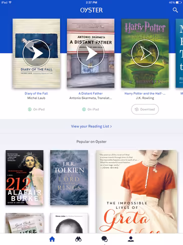 oyster home page