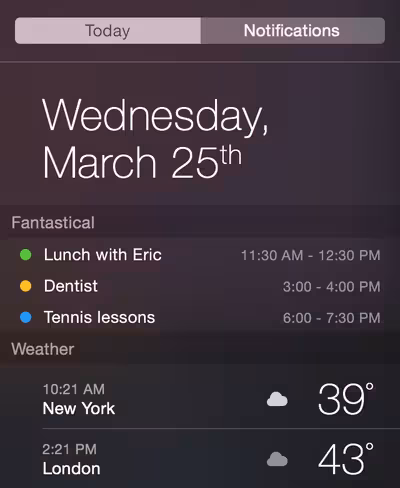 Today Widget