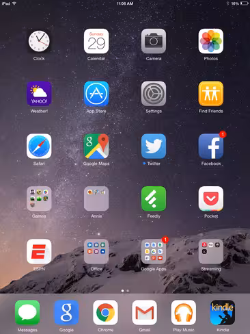 iOS home screen