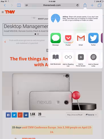 iOS sharing