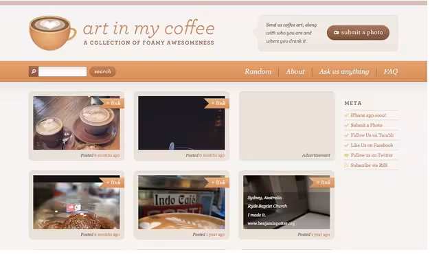 Art in my coffee Ivory website