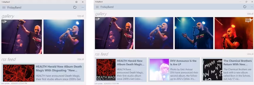 Demo of how universal apps can resize
