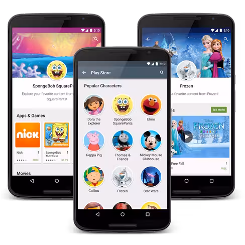 Google Play character page trio