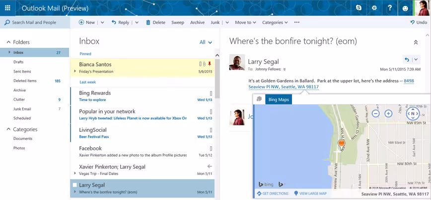 The Bing Maps add-in