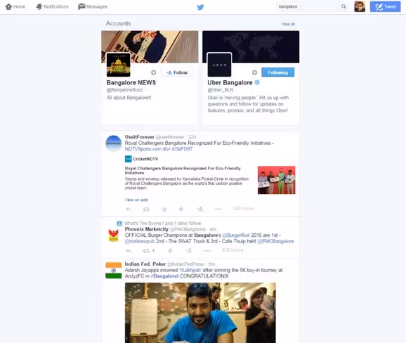 Twitter search results 2
