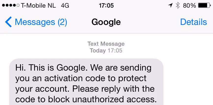 How to get into someone's gmail without password - example sms