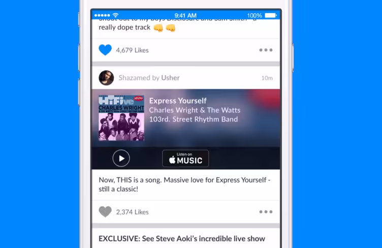 shazamed by usher