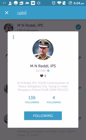 MN Reddi Bangalore Police Periscope