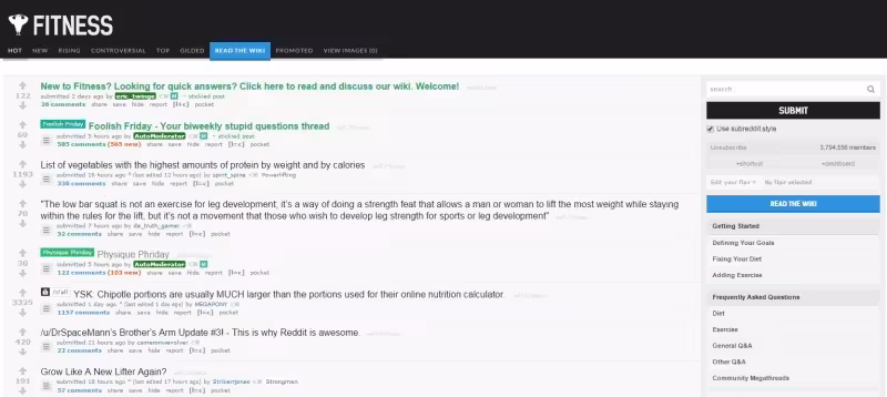 Fitness subreddit