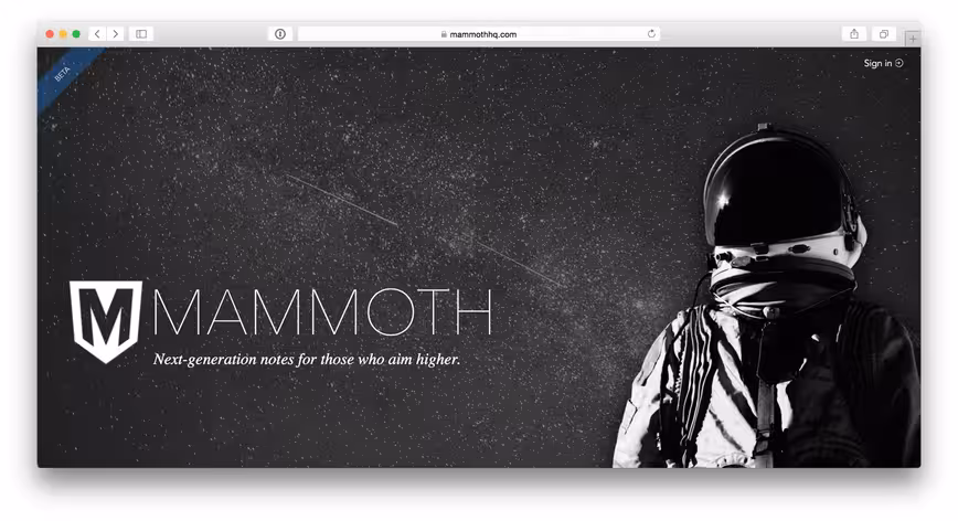 Mammoth homepage