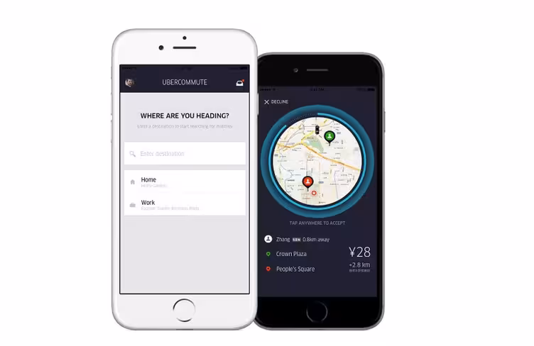 Commuting drivers can indicate their destination in the app and find passengers going the same way