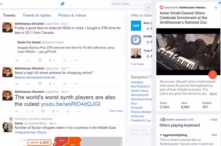 HoverCards brings up your link's content and comments in a neat sidebar