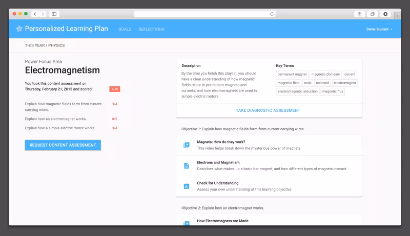 PLP allows teachers to view student progress in-depth