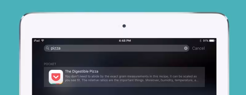 Pocket articles now show up in Spotlight search results