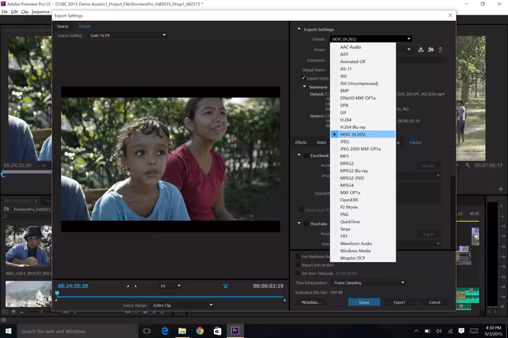 Premiere Pro CC - H265
