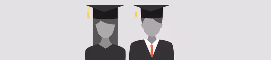Look! Cartoon people doing stereotypical student graduating things…