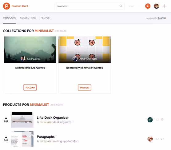 You can now spot collections alongside products in search results
