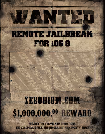 Zerodium iOS 9 Bounty