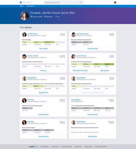 LinkedIn Referrals Employee Updates