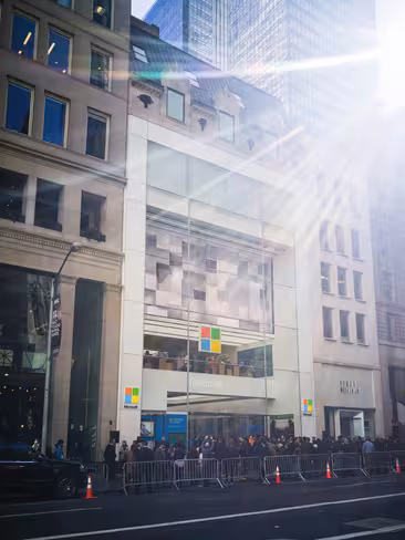 Microsoft Store Grand Opening Apple Store NYC New York
