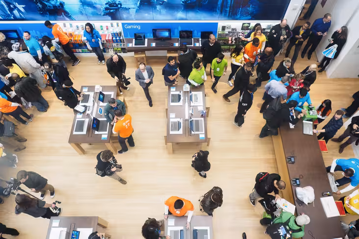 Microsoft Store Grand Opening Apple Store NYC New York