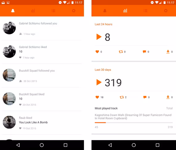 SoundCloud Pulse screenshots