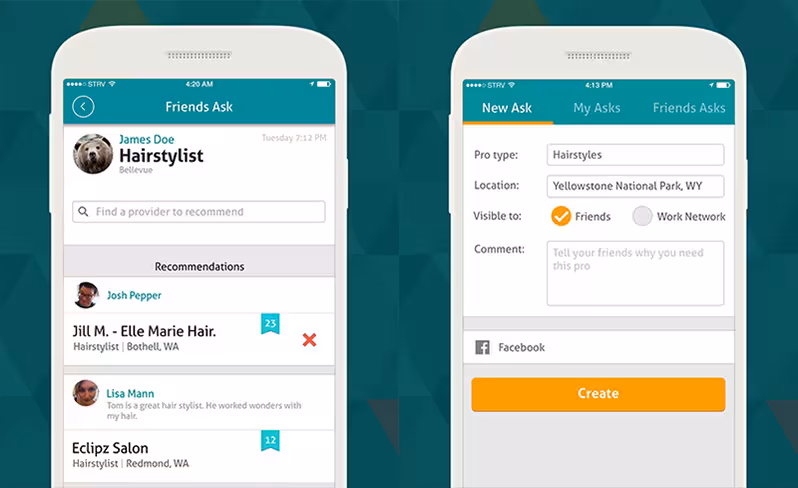 You can recommend professionals for various household tasks and even ask contacts to share their favorites