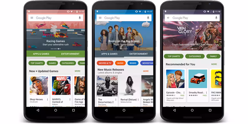 Google Play store design overhaul rolls out gradually to Android devices worldwide Featured Image