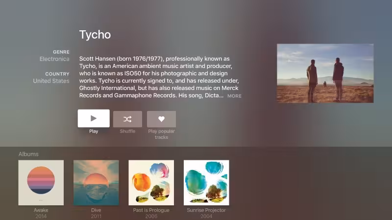Search for artists by genre, view music videos and set up playlists