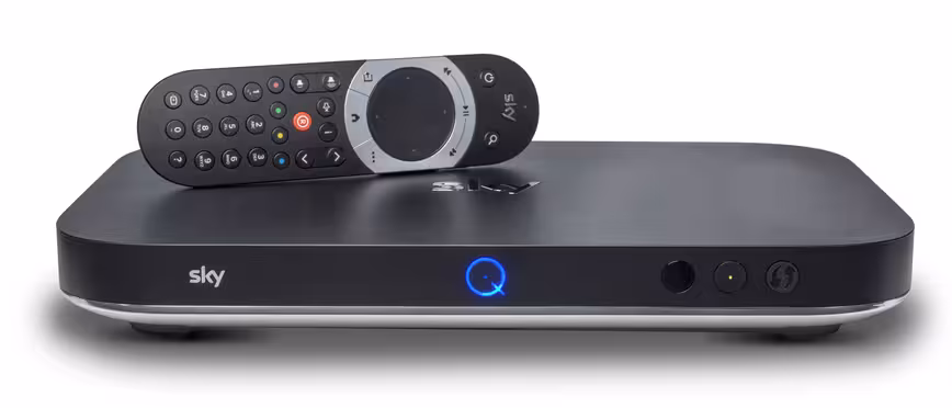 Sky Q Silver - with remote - on white