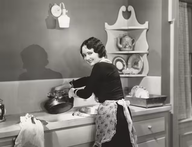 Woman doing houswork