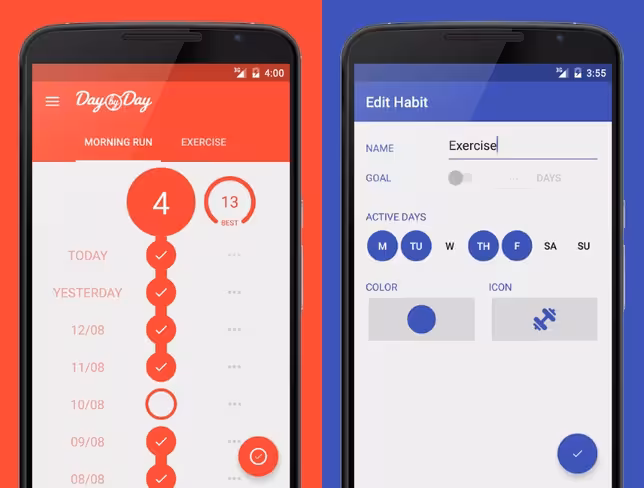 Day By Day uses Jerry Seinfeld's productivity principle to help you build good habits