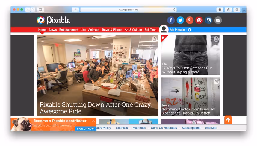 Pixable homepage