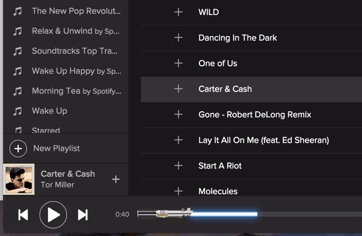 If you listen to the playlist you might notice a little easter egg in the play bar