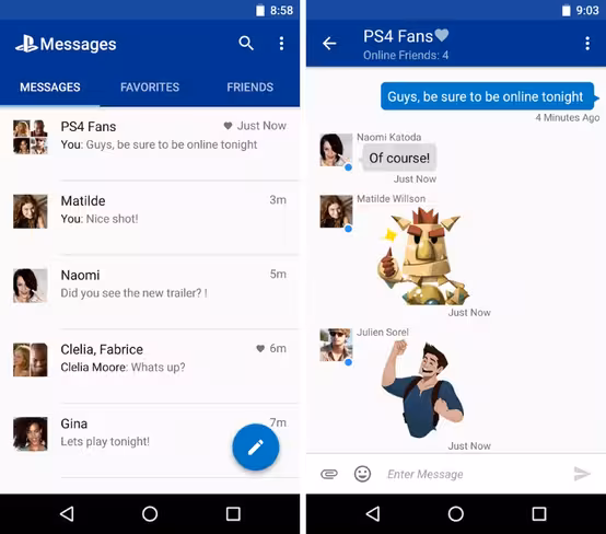 You'll need Sony's new app to message your PSN buddies