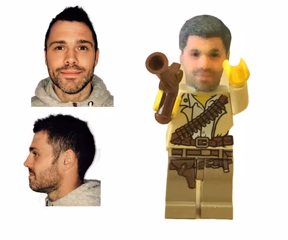 All you need for your 3D printed Lego minifigure head is two photos of yourself