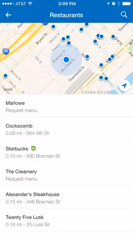 MyFitnessPal local map
