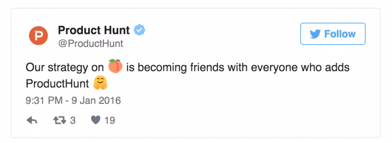 buffer product hunt peach
