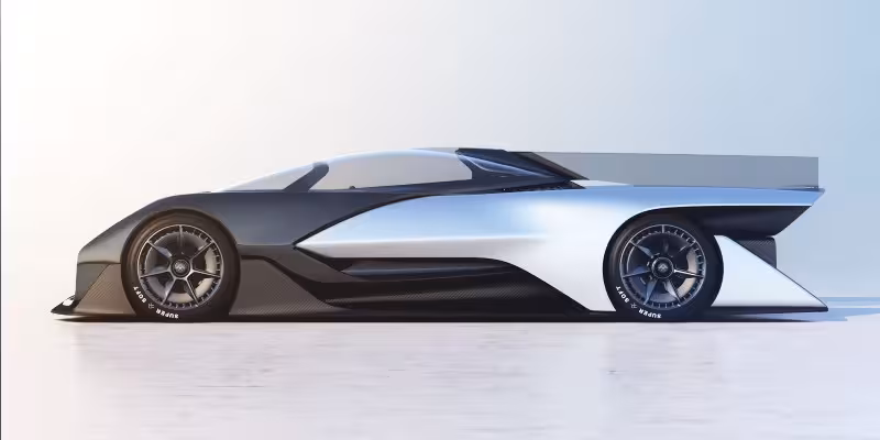 The FFZero1 features aggressive aerodynamic styling on its exterior