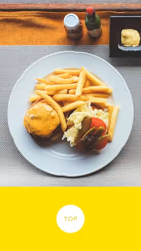 Foodie's shutter button turns bright yellow to let you know your overhead shot is perfectly aligned