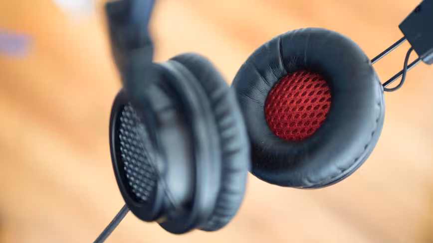 The memory foam pads are extremely comfortable for on-ear headphones, and the red inner lining is a nice touch.