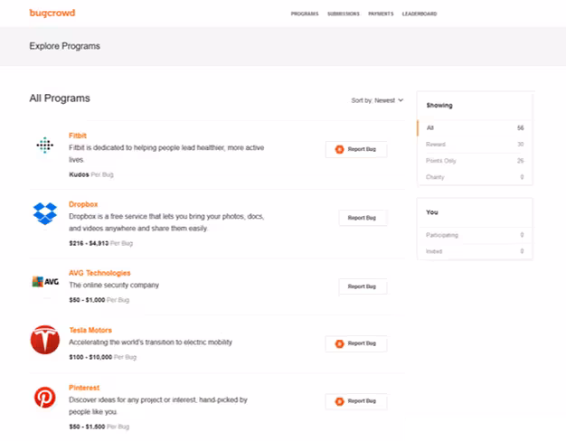Bugcrowd Interface