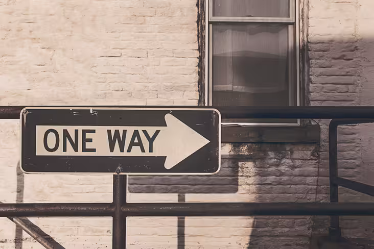 one way, one direction, focus