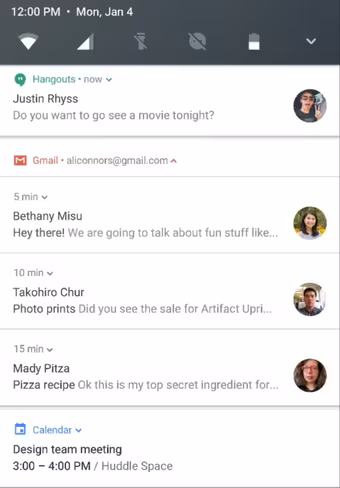 Notifications Android N